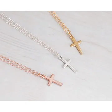 Shop Tooliks Gold Cross Necklace, Minimalist Religious Jewelry