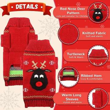 ABRRLO Ugly Christmas Dog Sweater for Festive Fun