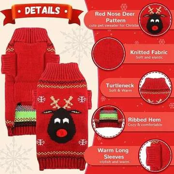 ABRRLO Ugly Christmas Dog Sweater for Festive Fun