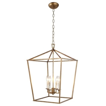 DecoMust Gold Lantern Fixture - Elegant Lighting for Every Room