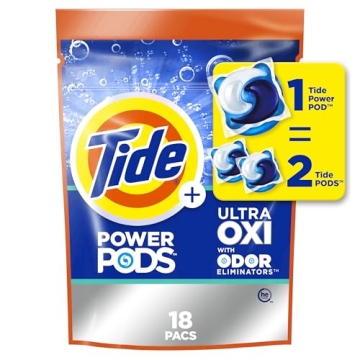 Tide Ultra OXI Power PODS - 18 Count Laundry Detergent with Odor Eliminators