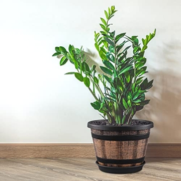 Quarut Whiskey Barrel Plant Pots - Stylish & Durable 10 Inch Planters
