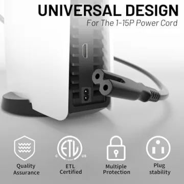 Vockjour 5Ft AC Power Cord for PS5 PS4 Xbox Series