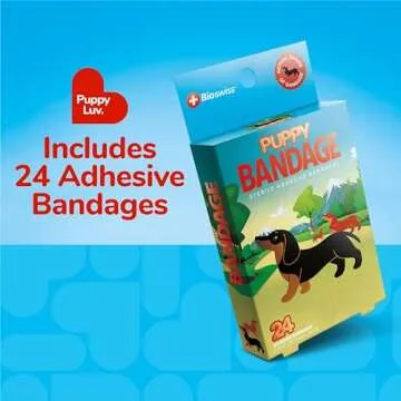 BioSwiss Bandages, Weiner Dog Shaped Self Adhesive Bandage, Latex Free Sterile Wound Care, 24 Count