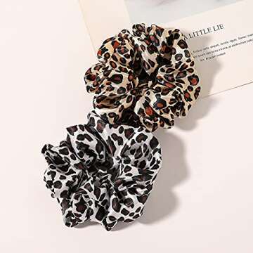 Scrunchies Hair Ties Silk Satin Scrunchy - Hair Elastics Bands Ponytail Holder Pack of Neutral Scrubchy Hair Accessories Women Girls