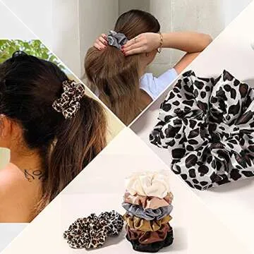 Premium Silk Satin Hair Scrunchies Set for Women and Girls