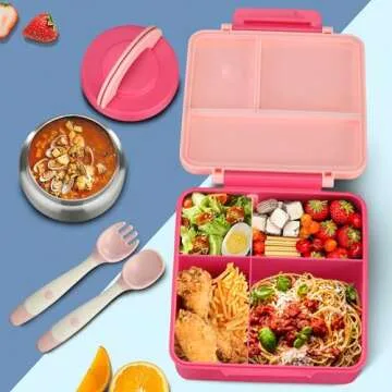 Bento Lunch Box with Soup Thermo & Lunch Bag for Kids