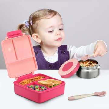 Bento Lunch Box with Soup Thermo & Lunch Bag for Kids