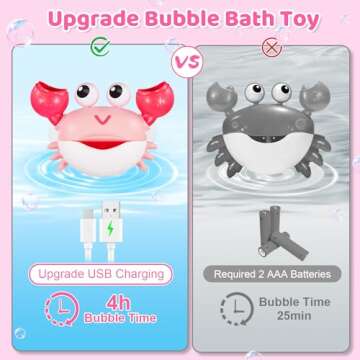 Rechargeable Crab Bubble Toy for Kids - Fun Bath Time