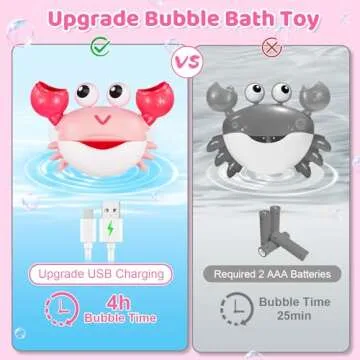 Rechargeable Crab Bubble Toy for Kids - Fun Bath Time