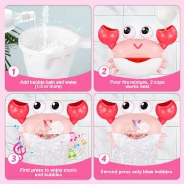 Rechargeable Crab Bubble Toy for Kids - Fun Bath Time