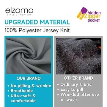 elzama Infinity Loop Solid Color Scarf With Hidden Zipper Pocket For Women, Travel Neck Wrap