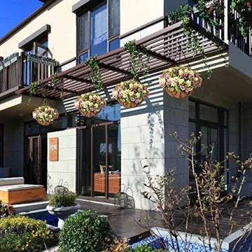 Homsunny Artificial Hanging Plants - UV Resistant Basket