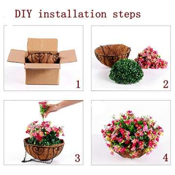 Homsunny Artificial Hanging Plants - UV Resistant Basket