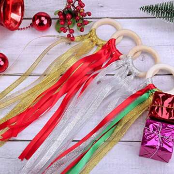 Efivs Arts 30pcs Natural Wood Rings for Craft, Ring Pendant and Connectors Jewelry Making DIY Projects (6.5cm)