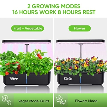 TILTOP Hydroponics Growing System 12 Pods Indoor Garden Kit