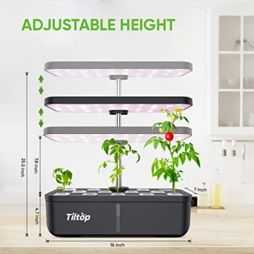 TILTOP Hydroponics Growing System 12 Pods Indoor Garden Kit