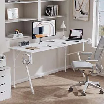 Stylish 63 Inch Gaming Desk for Home Office and Gaming