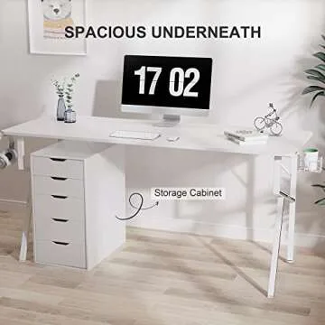 Stylish 63 Inch Gaming Desk for Home Office and Gaming