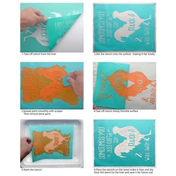 BOOLOOEN Silk Screen Printing Stencil, Reusable Silk Screen Stencils Welcome Craft Stencils Mesh Transfers Adhesive Stencil for Painting on Wood/Chalkboard/Wall/T-Shirt 8.5 * 11inch