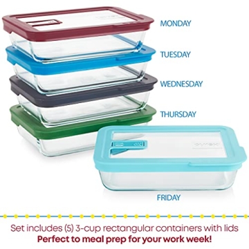 Pyrex 10-Pc Glass Food Storage Set with Venting Lid