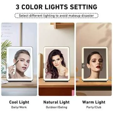 Jadazror Makeup Mirror with Light & Magnification for Travel