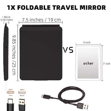 Jadazror Makeup Mirror with Light & Magnification for Travel
