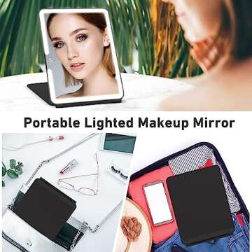 Jadazror Makeup Mirror with Light & Magnification for Travel