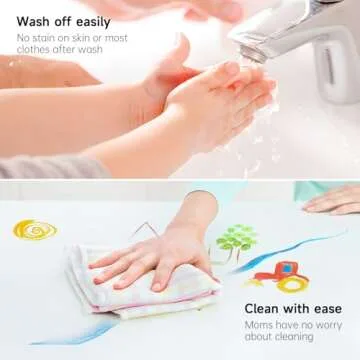 Washable Finger Paint Set, Shuttle Art 46 Pack Kids Paint Set with 14 Colors(60ml) Finger Paints, Brushes, Finger Paint Pad, Sponge, Palette, Smock, NonToxic for Toddlers Home Activity Early Education