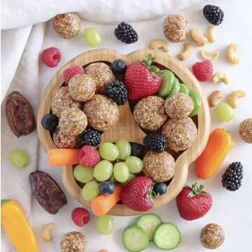 Bamboo Baby Divider Plate with Suction - Kids and Toddler Suction Cup Plate for Babies, Non-toxic All-Natural Bamboo Baby Food Plate Stays Cool to the Touch for Baby-Led Weaning (Green)