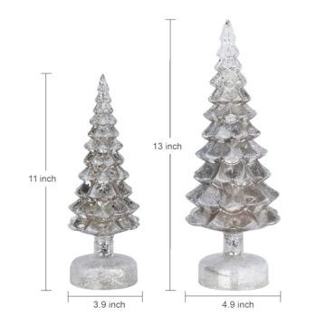 YEAHOME Glass Christmas Trees Set with Timer for Home Decor
