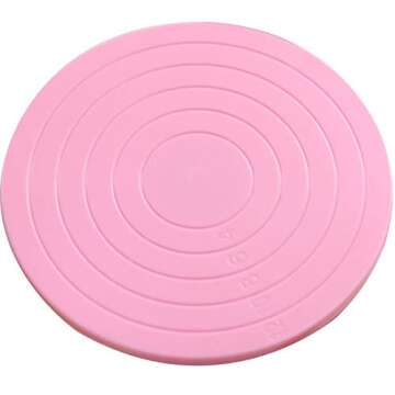 Pink Cookie Decorating Turntable for Easy Baking Fun