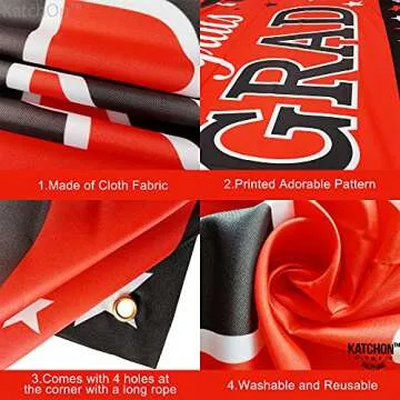 KatchOn XtraLarge Red Congrats Grad Banner 72x44 Inches