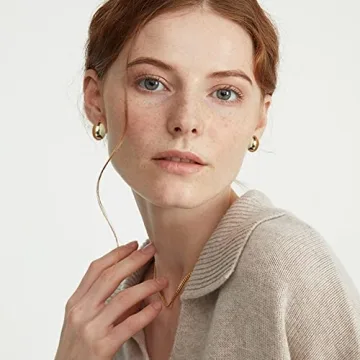 14K Gold Plated Cute Huggies Earrings for Women