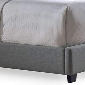 Baxton Studio Katherine King Wingback Bed with Trim in Grey