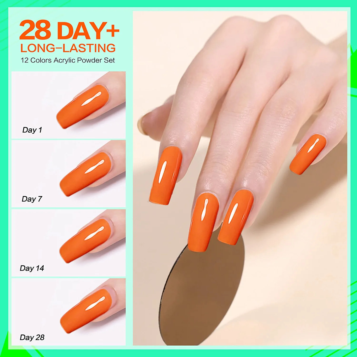 Morovan 12 Color Glow in the Dark Acrylic Powder Set