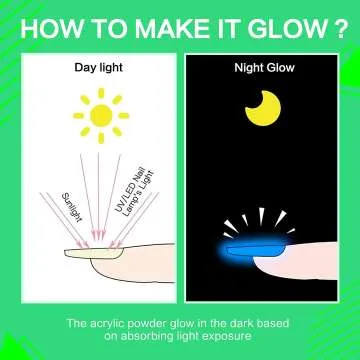 Morovan 12 Color Glow in the Dark Acrylic Powder Set