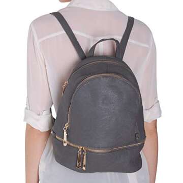 Humble Chic Vegan Leather Backpack Purse for Women - Small Fashion Travel School Book-Bag Casual Sho...