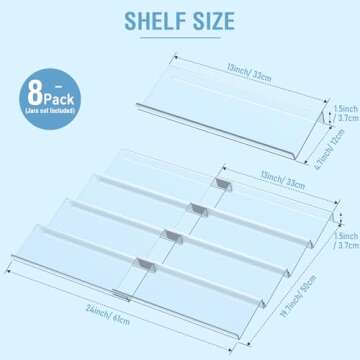 Suneerplay Spice Drawer Organizer 8 Tier, Acrylic Seasoning Organizer Rack, Clear Spice Rack Tray, K...