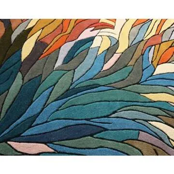 Handmade Wool Area Rug - Unique Botanical Design for All Spaces