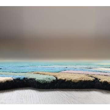 Handmade Wool Area Rug - Unique Botanical Design for All Spaces