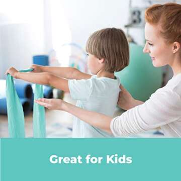 Stretch Bands for Dance and Ballet with Gift Box – Resistance Bands Set for Dancers, Ballerinas, Gymnasts and Cheers – Improve Flexibility, Strength and Split, Teal