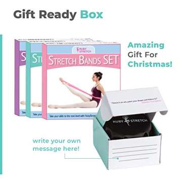 Stretch Bands for Dance and Ballet with Gift Box – Resistance Bands Set for Dancers, Ballerinas, Gymnasts and Cheers – Improve Flexibility, Strength and Split, Teal