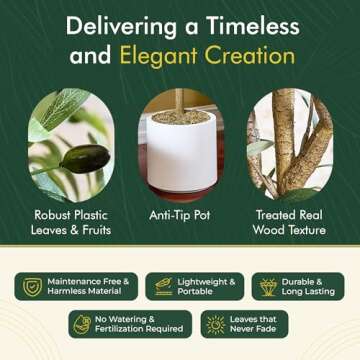 Cozy Flora Faux Olive Tree 7ft - Realistic Olive Trees Artificial Indoor Home Decor - Potted Fake Tree with Thick Leaves and Branches - Lifelike Olive Plant Decor - Decorative Fake Olive Tree with Pot