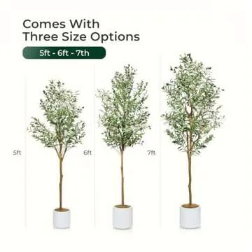 Cozy Flora Faux Olive Tree 7ft - Realistic Olive Trees Artificial Indoor Home Decor - Potted Fake Tree with Thick Leaves and Branches - Lifelike Olive Plant Decor - Decorative Fake Olive Tree with Pot
