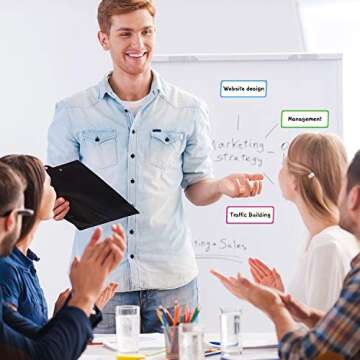 Leinuosen Magnetic Dry Erase Labels 3.2 x 1.2 Name Plate Tags Flexible Reusable Magnetic Label Stickers for Classroom Office Home Whiteboards Refrigerator Locker Shelf Crafts(40 Pieces)