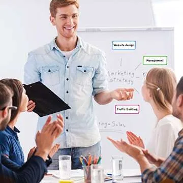 Leinuosen Magnetic Dry Erase Labels 3.2 x 1.2 Name Plate Tags Flexible Reusable Magnetic Label Stickers for Classroom Office Home Whiteboards Refrigerator Locker Shelf Crafts(40 Pieces)