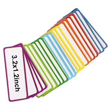Leinuosen Magnetic Dry Erase Labels 3.2 x 1.2 Name Plate Tags Flexible Reusable Magnetic Label Stickers for Classroom Office Home Whiteboards Refrigerator Locker Shelf Crafts(40 Pieces)