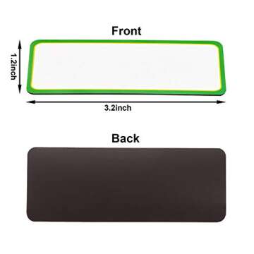 Leinuosen Magnetic Dry Erase Labels 3.2 x 1.2 Name Plate Tags Flexible Reusable Magnetic Label Stickers for Classroom Office Home Whiteboards Refrigerator Locker Shelf Crafts(40 Pieces)