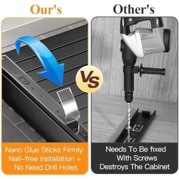 Pull out Cabinet Organizer, 21"Deep, Slide out Drawers for Kitchen Cabinets, Under Sink Pull-Out Home Organizers with Adhesive Nano Film Fixed, Sliding Cabinet for Bathroom, Pantry Storage Shelves